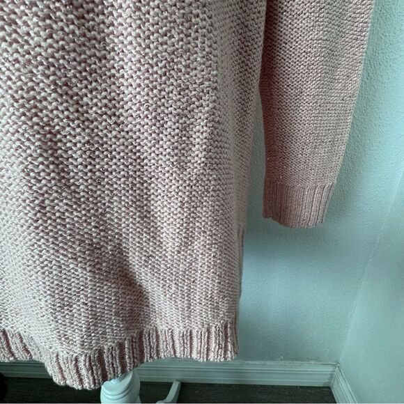 Isaac Mizrahi Live Pink Open Front Cardigan Metallic Pockets Sweater QVC M NEW - Picture 12 of 14